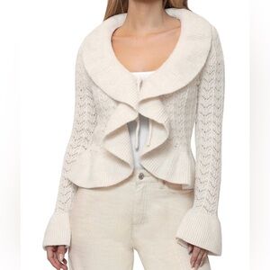 Stevie by Steve Madden Ruffle Tie Front Cardigan Size XL